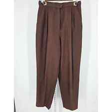 Vintage 1990s Counterparts Womens Sz 6 High Waist Dress Pants Brown Tapered picture
