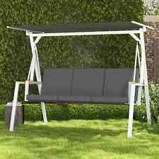 Outsunny 3-Seat Porch Swing with Adjustable Canopy Removable Cushions Gray picture