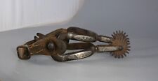 Antique August Buermann Spurs - Blue Steel Silver Inlaid - Hand Forged Star Pat. picture