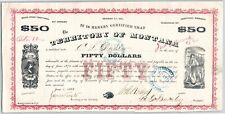 1868 Territory of Montana $100 15% Bond Certificate / Stock C.L. Dahler - Helena picture