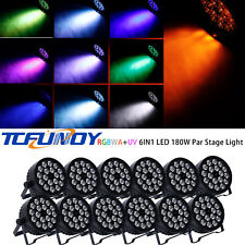 TCFUNDY 12PCS 180W RGBWA+UV LED Stage Par Can Light DMX DJ Disco Party Lights US picture