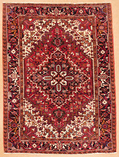 Hand Knotted Heriz Red Tribal Wool Oriental Area Rug Carpet 6'11