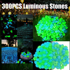 300PCS Glow in The Dark Pebbles Garden Glowing Rocks Fish Tank Luminous Stones picture