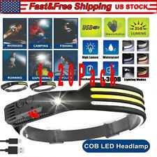 COB LED Headlamp USB Rechargeable Headlight Bar Head Band Torch Work Light 6000K picture