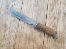 Vtg EGW Knife 11” WWII Wooden Handle USA Military War Bowie Combat picture