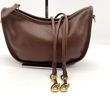 Vintage Coach Small Swinger Bag Brown Leather Double Strap Crossbody picture