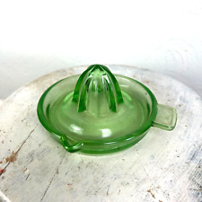 Vintage Juicer Reamer 1920s 1930s Federal Green Glass Depression Small Clear picture