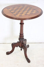 Chess Table Furniture 1880s British Antique Victorian Mahogany Walnut Game Rare picture