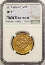 1919 Mexico G20P NGC MS 61 Gold 20 Pesos - Very Nice picture