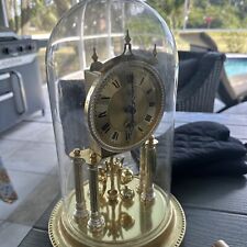 Vintage Anniversary Clock – Glass Dome 12”Tall - 6/3/4 Diameter Elgin Japanparts picture