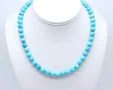 Large Stunning Rare 9mm Bright Electric Blue Arizona Turquoise Necklace Choker picture