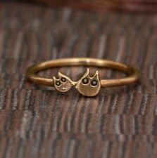 Fabulous Vintage Minimalist Cute Owl Anniversary Ring For Women In 10K Rose Gold picture