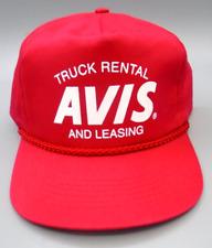 Vintage AVIS Truck Rental and Leasing Red Snapback Rope Cord Trucker Hat Cap NEW picture