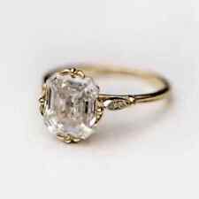 5Ct Asscher Cut Lab-Created Diamond Engagement Art Deco Style Gold Finish Ring picture