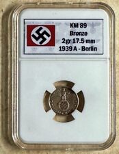 1937 - 1940 - Nazi Germany 1 Reichspfennig - WWII - 1 Coin Display Slab picture