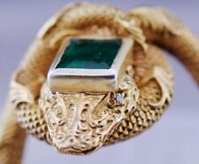 Antique Victorian Snake Serpent Ring 18k Gold Diamonds 1ct Emerald c1880's RARE picture