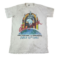 Vintage 1985 Live Aid Mens T Shirt Wembley Stadium Global Jukebox White Medium picture