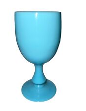 1930s Portieux Vallerysthal Single Wine Glass Blue Opaline Wine Glass Goblet picture