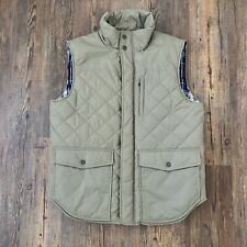 NEW Southern Proper Quilted Down Puffer Vest Large Mens Tan Khaki Plaid Pocket picture