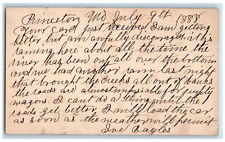 1888 Raining Message Princeton Missouri MO Omaha NE Antique Postal Card picture