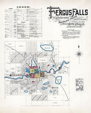 1890 Map of Fergus Falls Otter Tail County Minnesota picture