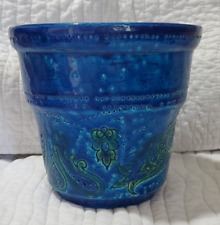 MCM Vintage Bitossi Rosenthal Netter Remini Blu Liberty Flower Pot Made in Italy picture