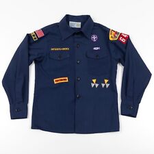 Cub Scouts of America BSA Uniform Youth Shirt Medium (M) Navy Cub Scout Patches picture