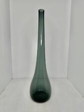 Vintage MCM Blenko Glass 5616c Swung Vase In Charcoal 19.5” Stunning Pristine picture