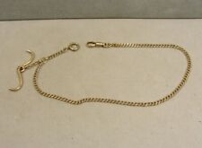 14K Victorian Watch Chain TBar Dog Clip picture
