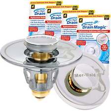 Mer-Maid Drain Magic 4 Pack, Universal Sink Stopper, Instantly Replace Stoppers picture