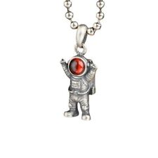 S925 Diamond Spaceman Male and Female Thai Silver Astronaut Hip Hop Pendant gift picture