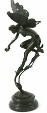 BEAUTIFUL FRENCH FIGURAL BRONZE OF FAIRY GIRL NYMPH SIGNED BY VITALEH SCULPTURE picture