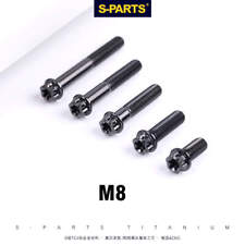 2x M8 x10mm-120mm Standard Titanium Flange bolts screws Black for motorcycle picture