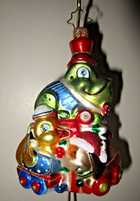 Radko TOADALLY TERRIFIC TRIO Duck, Dog, Frog Pull Toy 1020860 Christmas Ornament picture