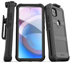 Motorola One 5G Ace Case with Screen Protector and Belt Clip Holster - Black picture