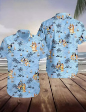 Bluey hawaiian shirt, button down hawaiian shirt picture
