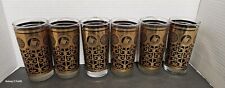 Highball Glasses Vintage Libbey Black And Gold 6 -5 1/2 In. Beautiful Condition. picture