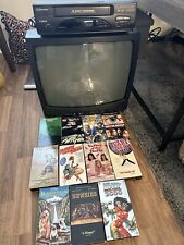 VINTAGE 19” Emerson CRT TV EWT19S2  No Remote -With EMERSON VCR and Tape Lot ) picture
