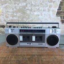Vintage Sanyo Boombox Stereo AM/FM Radio Dual Cassette DSR2 Silver Tested picture