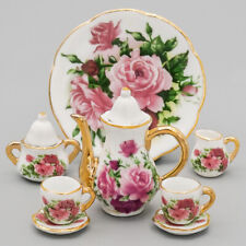 1:6 Dollhouse Porcelain Rose Tea Cup Set Miniature Beauty Flower Ceramic Decor picture