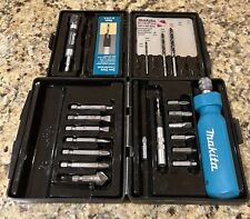 (2)- VINTAGE MAKITA INCOMPLETE DRILL BIT SETS WITH PLASTIC CASES. picture