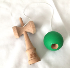 Green Kendama Traditional Solid Wooden Toy Outdoor Indoor Sport Home Game picture