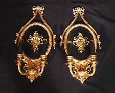 Large PAIR French Empire Medusa Versace Style Brass Sconces ~ 3 Pairs Available picture