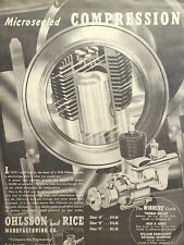 Ohlsson Model Airplane Motors Los Angeles CA Microsealed Vintage Print Ad 1940 picture