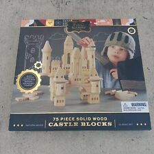 FAO Schwarz Complete Set of Castle Blocks 75 Pieces Natural Wood New picture