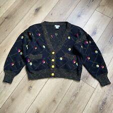 Vintage Susann D Wool Blend Cardigan Sweater Size M 80’s Funky Buttons picture