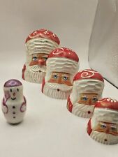 Russian Hand Painted Vintage Nesting Dolls 5 Pc Signed Santa Matryoshka C23 picture
