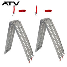 2pcs ATV UTV 7.5' Aluminum Folding Loading Ramps For Truck Motorcycle Lawn Mower picture