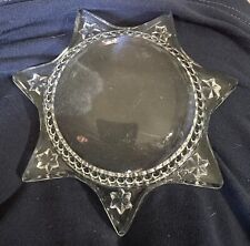 Antique Victorian Goofus Star Mourning Magnifying Glass And Paperweight. picture