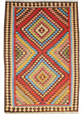 6x10 Vintage Traditional Oriental Geometric Kilim Wool Hand Knotted Area Rug picture